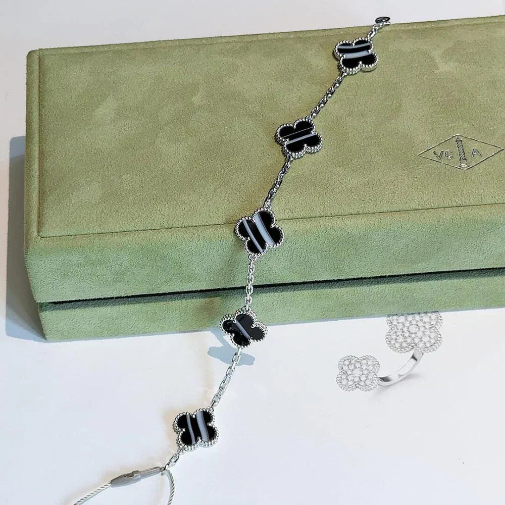 [Lira Jewelry] CLOVER 5 MOTIF PULSAR STONE BRACELET COLLECTION