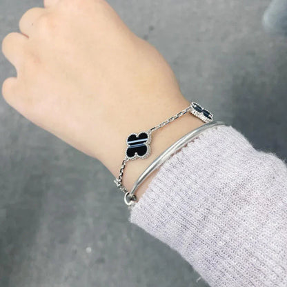 [Lira Jewelry] CLOVER 5 MOTIF PULSAR STONE BRACELET COLLECTION