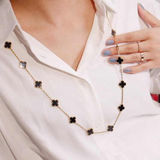 [Lira Jewelry]CLOVER 20 MOTIFS ONYX ROSE GOLD