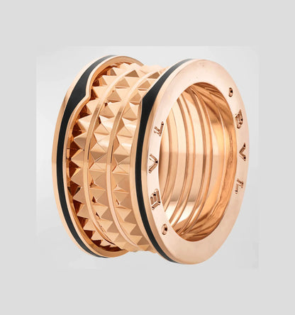 [Lira Jewelry]ZERO 1 ROCK BLACK CERAMIC PINK GOLD LARGE MODEL