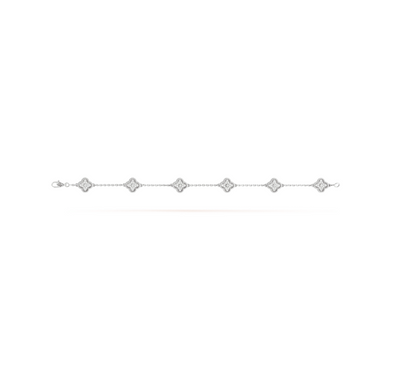 [Lira Jewelry]CLOVER 6 MOTIF SILVER DIAMOND BRACELET
