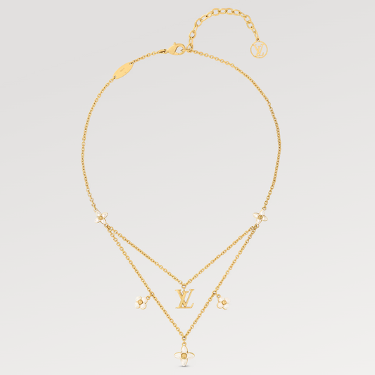 [Lira Jewelry]FLOWERGRAM GOLD MOP DOUBLE ROW NECKLACE