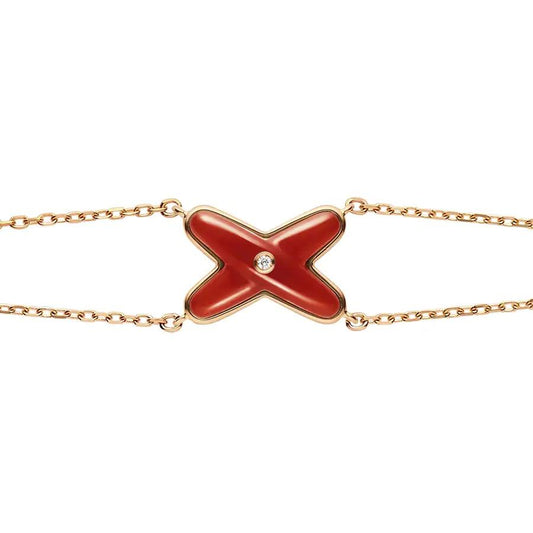 [Lira Jewelry]JEUX BRACELET CARNELIAN PINK GOLD 1 DIAMOND