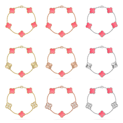[Lira Jewelry] CLOVER 5 MOTIFS  PINK MOP BRACELET COLLECTION