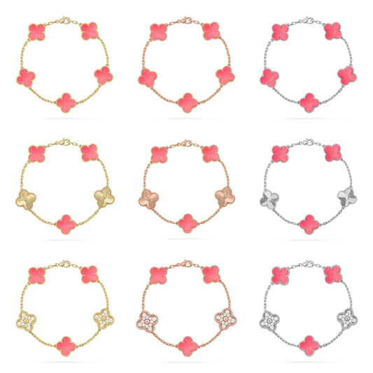 [Lira Jewelry] CLOVER 5 MOTIFS  PINK MOP BRACELET COLLECTION