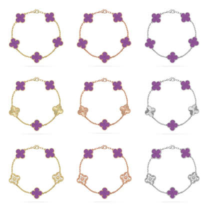 [Lira Jewelry] CLOVER 5 MOTIF VIOLET BRACELET COLLECTION