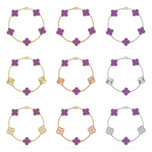 [Lira Jewelry] CLOVER 5 MOTIF VIOLET BRACELET COLLECTION