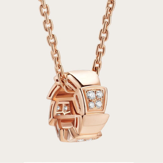 [Lira Jewelry]SERPENTI PEDANT DIAMOND PINK GOLD NECKLACE