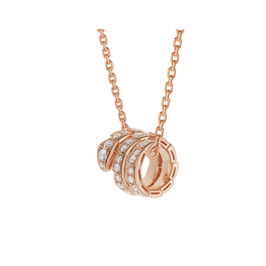[Lira Jewelry]SERPENTI PINK GOLD NECKLACE DOUBLE RING DIAMOND