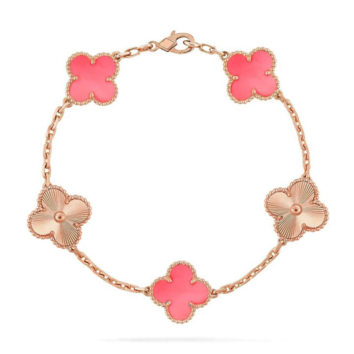 [Lira Jewelry] CLOVER 5 MOTIFS  PINK MOP BRACELET COLLECTION