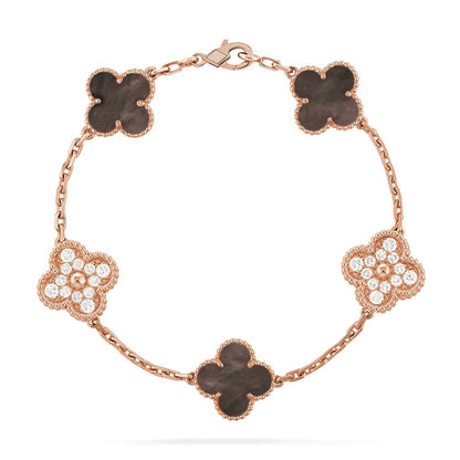[Lira Jewelry] CLOVER 5 MOTIF GRAY MOP BRACELET COLLECTION