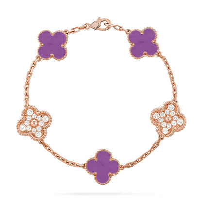 [Lira Jewelry] CLOVER 5 MOTIF VIOLET BRACELET COLLECTION