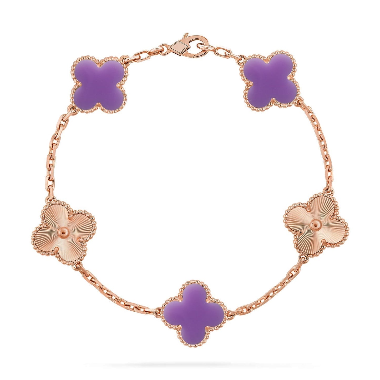 [Lira Jewelry]CLOVER 5 MOTIF LIGHT PURPLE BRACELET COLLECTION