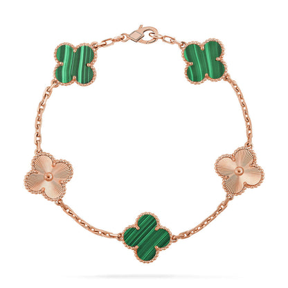[Lira Jewelry] CLOVER 5 MOTIF MALACHITE BRACELET COLLECTION