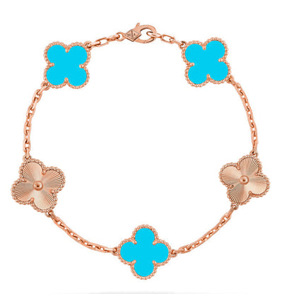 [Lira Jewelry] CLOVER 5 MOTIF TURQUOISE BRACELET COLLECTION