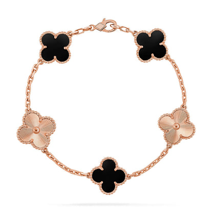 [Lira Jewelry] CLOVER 5 MOTIF ONYXS BRACELET COLLECTION