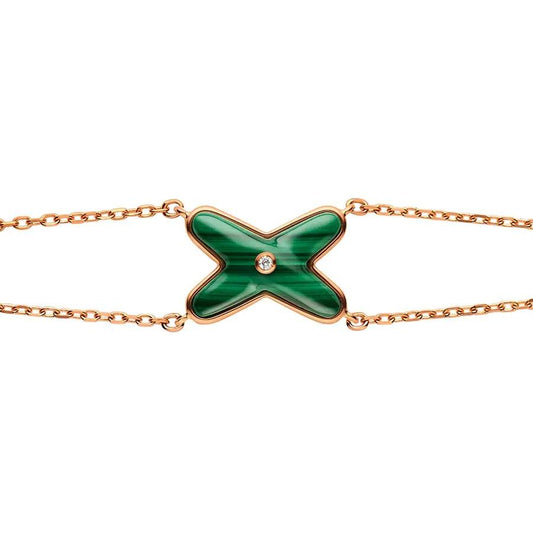 [Lira Jewelry]JEUX BRACELET MALACHITE PINK GOLD 1 DIAMOND