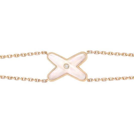 [Lira Jewelry]JEUX BRACELET WHITE MOP PINK GOLD 1 DIAMOND