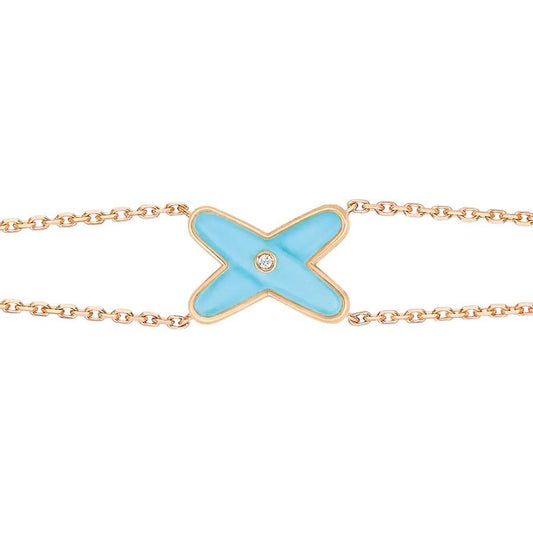 [Lira Jewelry]JEUX BRACELET TURQUOISE PINK GOLD 1 DIAMOND