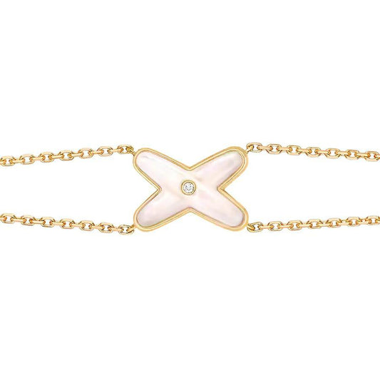 [Lira Jewelry]JEUX BRACELET WHITE MOP GOLD 1 DIAMOND