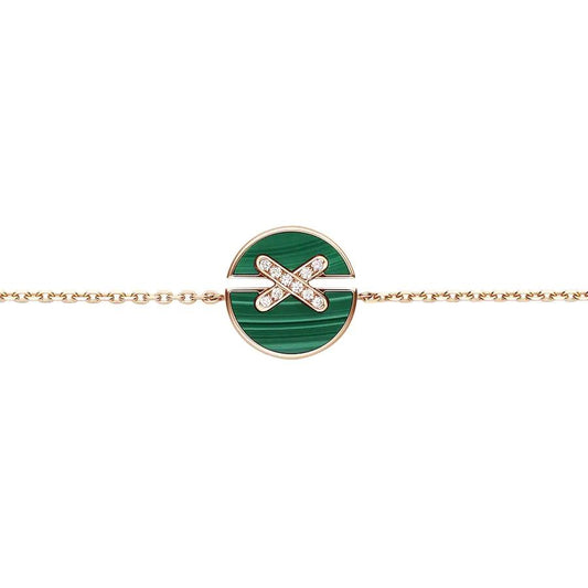 [Lira Jewelry]JEUX DE BRACELET MALACHITE PINK GOLD DIAMONDS