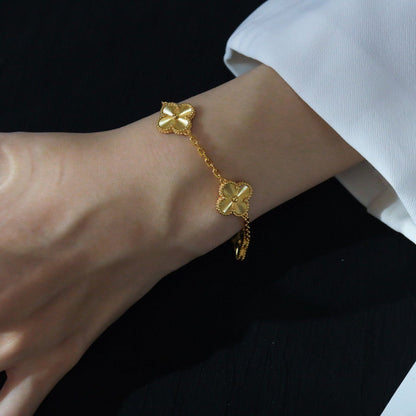 [Lira Jewelry] CLOVER 5 MOTIF LASER BRACELET COLLECTION
