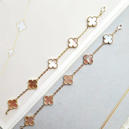 [Lira Jewelry] CLOVER 5 MOTIFS  PINK MOP BRACELET COLLECTION