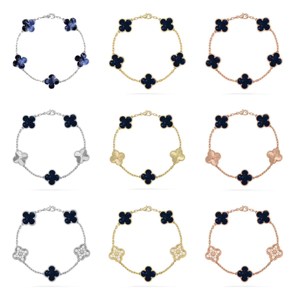 [Lira Jewelry]CLOVER 5 MOTIF PIETERSITE BRACELET COLLECTION