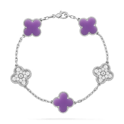 [Lira Jewelry]CLOVER 5 MOTIF LIGHT PURPLE BRACELET COLLECTION