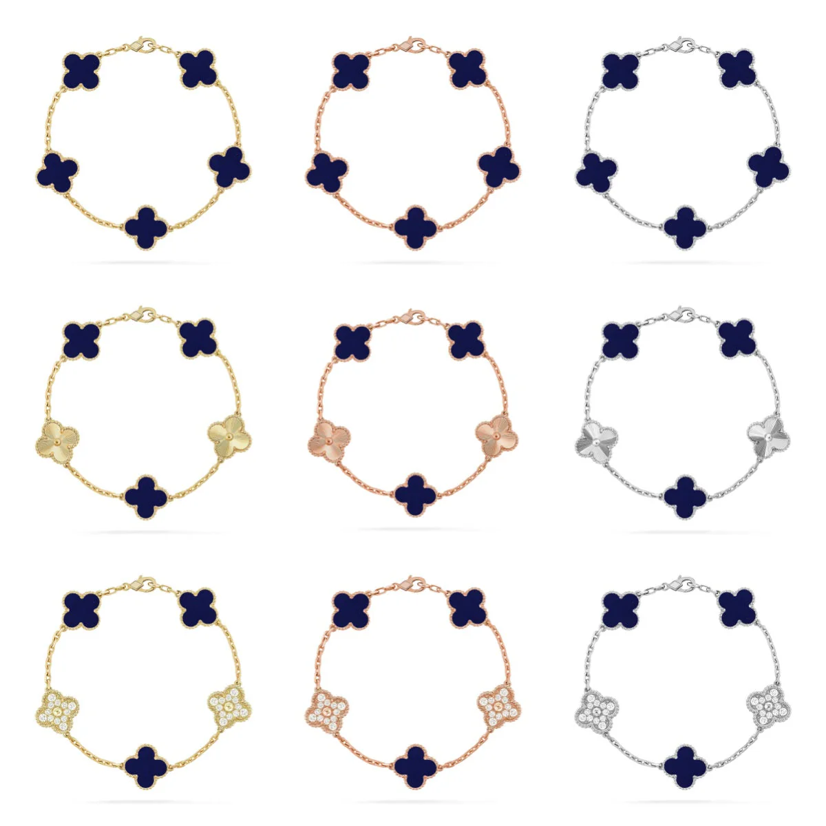 [Lira Jewelry]CLOVER 5 MOTIF LAPIS LAZULI BRACELET COLLECTION
