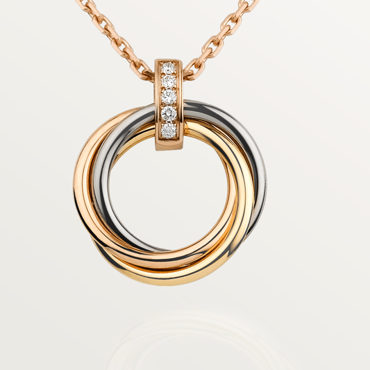 [Lira Jewelry]TRINITY NECKLACE GOLD  DIAMONDS