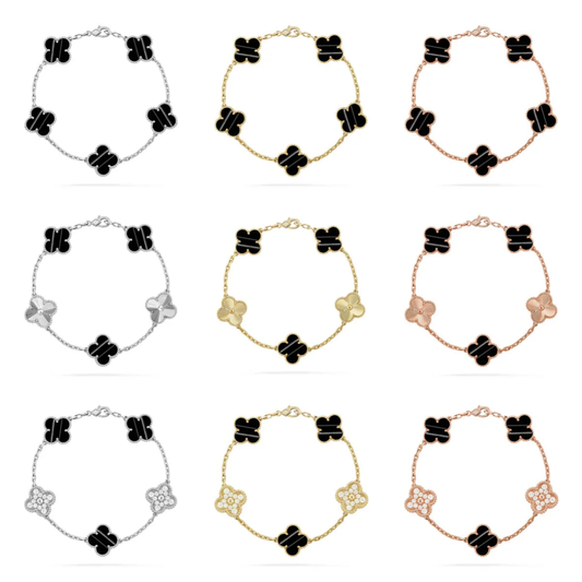 [Lira Jewelry] CLOVER 5 MOTIF PULSAR STONE BRACELET COLLECTION