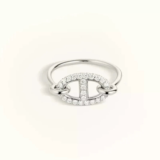 [Lira Jewelry]RONDE SMALL SILVER DIAMOND RING