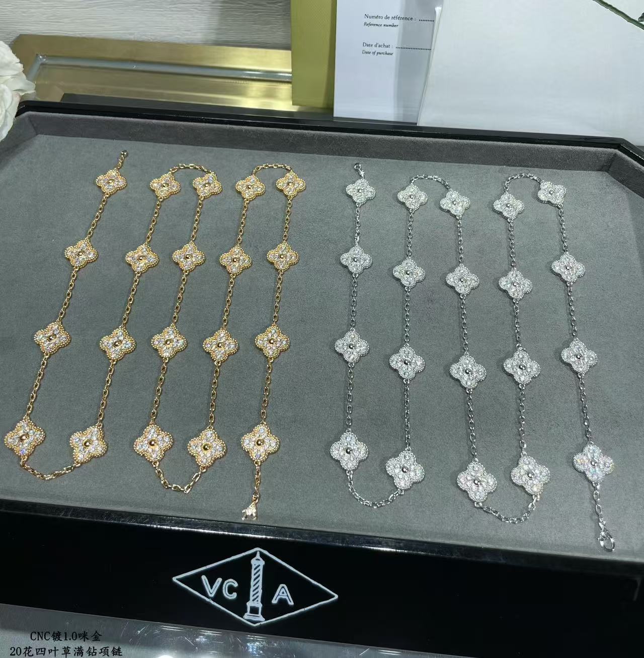[Lira Jewelry]CLOVER 20 MOTIFS FULL-DIAMOND NECKLACE