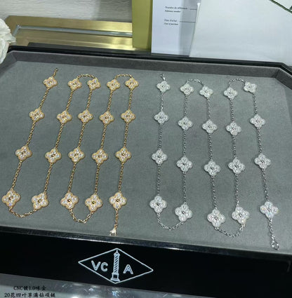 [Lira Jewelry]CLOVER 20 MOTIFS FULL-DIAMOND NECKLACE