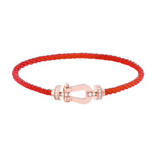 [Lira Jewelry]FORCE 10 HALF DIAMOND PINK GOLD RED CORDERI LARGE AND MEDIUM MODEL