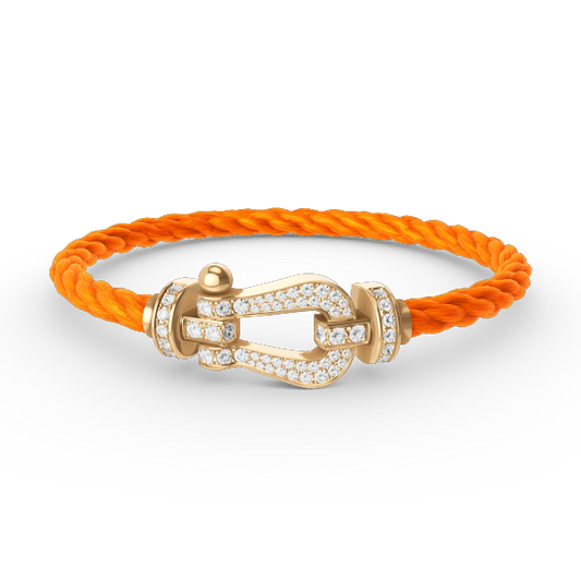 [Lira Jewelry]FORCE LARGE HORSESHOE FULL DIAMOND BRACELET GOLD