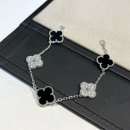[Lira Jewelry] CLOVER 5 MOTIF ONYXS BRACELET COLLECTION