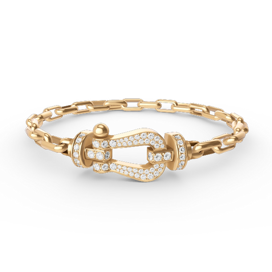 [Lira Jewelry]FORCE LARGE HORSESHOE CLASP  METAL BRACELET