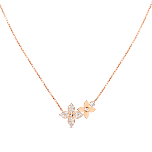 [Lira Jewelry]STAR BLOSSOM NECKLACE PINK GOLD DIAMONDS