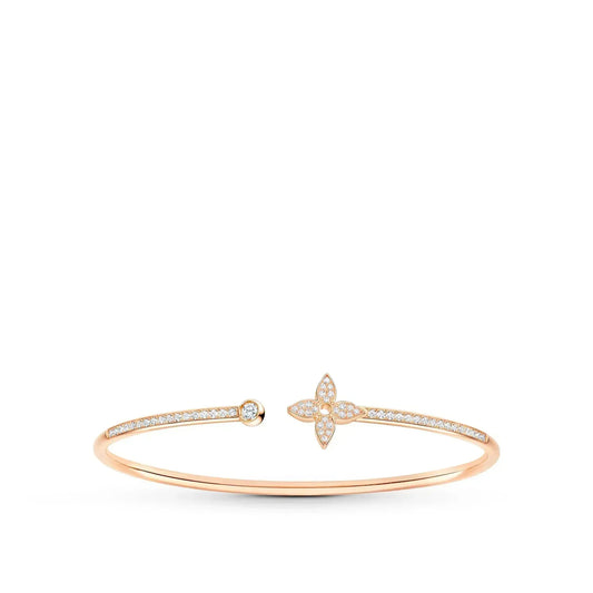 [Lira Jewelry]IDYLLE PINK GOLD OPEN BRACELET DIAMOND PAVED