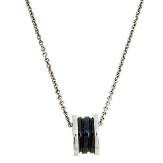 [Lira Jewelry]ZERO 1 BLACK CERAMIC SILVER NECKLACE