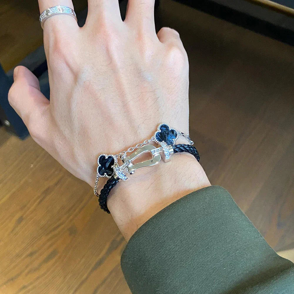 [Lira Jewelry]CLOVER 5 MOTIF PIETERSITE BRACELET COLLECTION