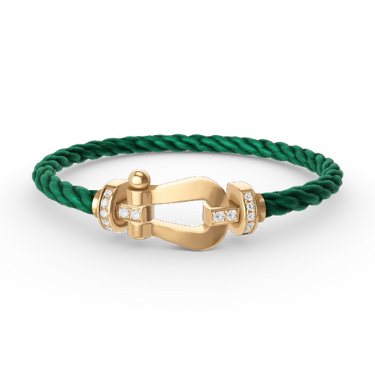 [Lira Jewelry]FORCE LARGE HORSESHOE HALF DIAMOND BRACELET GOLD