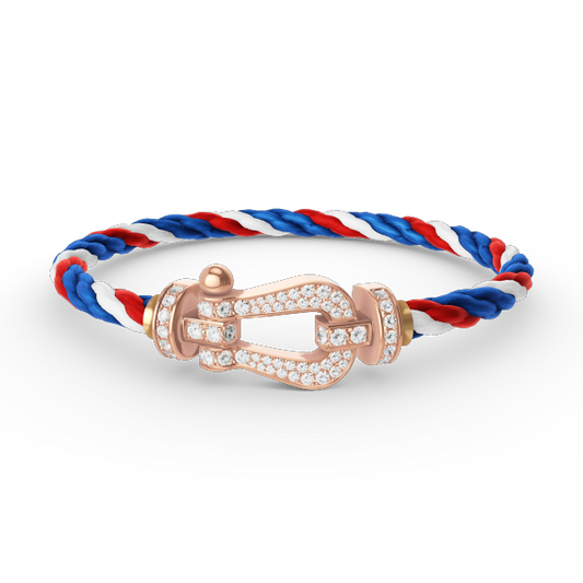 [Lira Jewelry]FORCE LARGE HORSESHOE FULL DIAMOND BRACELET ROSE GOLD