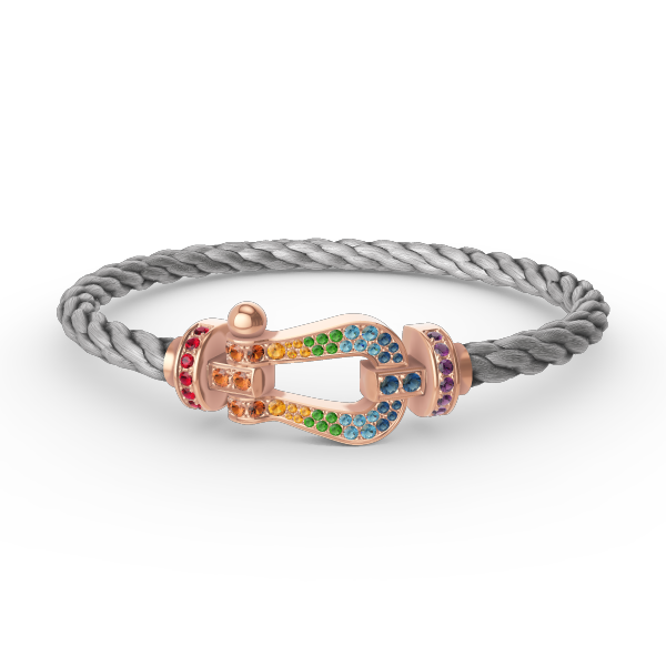 [Lira Jewelry]FORCE LARGE HORSESHOE  COLORED DIAMOND BRACELET ROSE GOLD