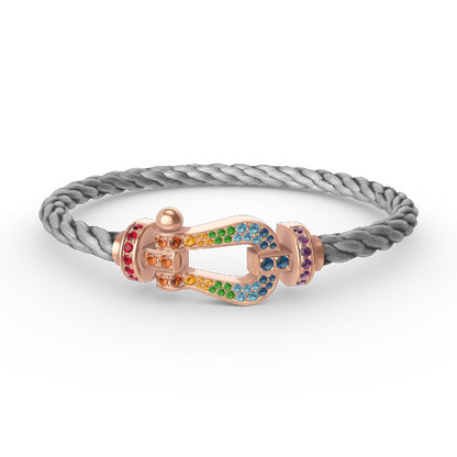 [Lira Jewelry]FORCE LARGE HORSESHOE  COLORED DIAMOND BRACELET ROSE GOLD