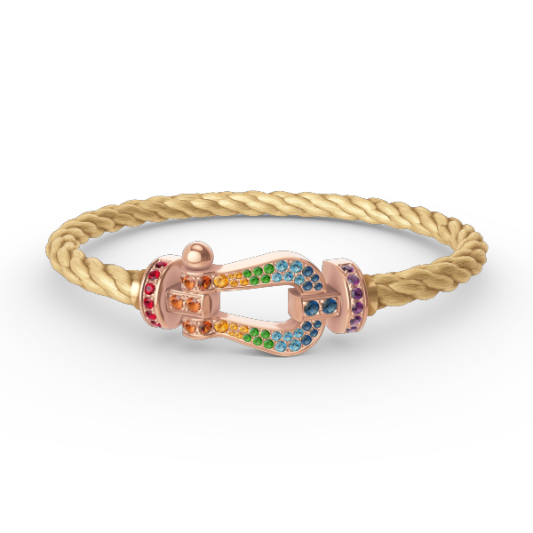 [Lira Jewelry]FORCE LARGE HORSESHOE  COLORED DIAMOND BRACELET ROSE GOLD
