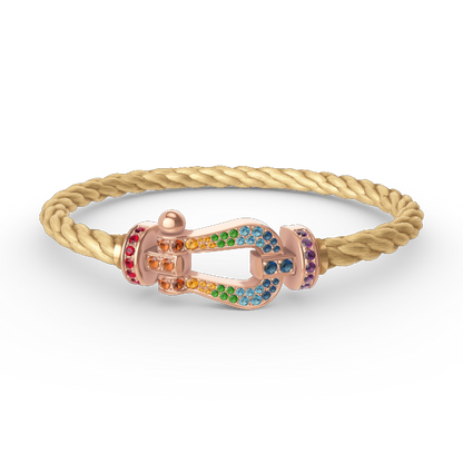 [Lira Jewelry]FORCE LARGE HORSESHOE  COLORED DIAMOND BRACELET ROSE GOLD