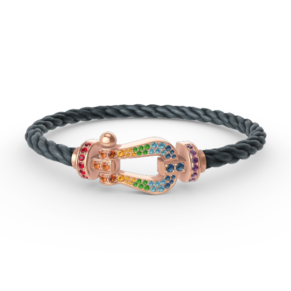 [Lira Jewelry]FORCE LARGE HORSESHOE  COLORED DIAMOND BRACELET ROSE GOLD